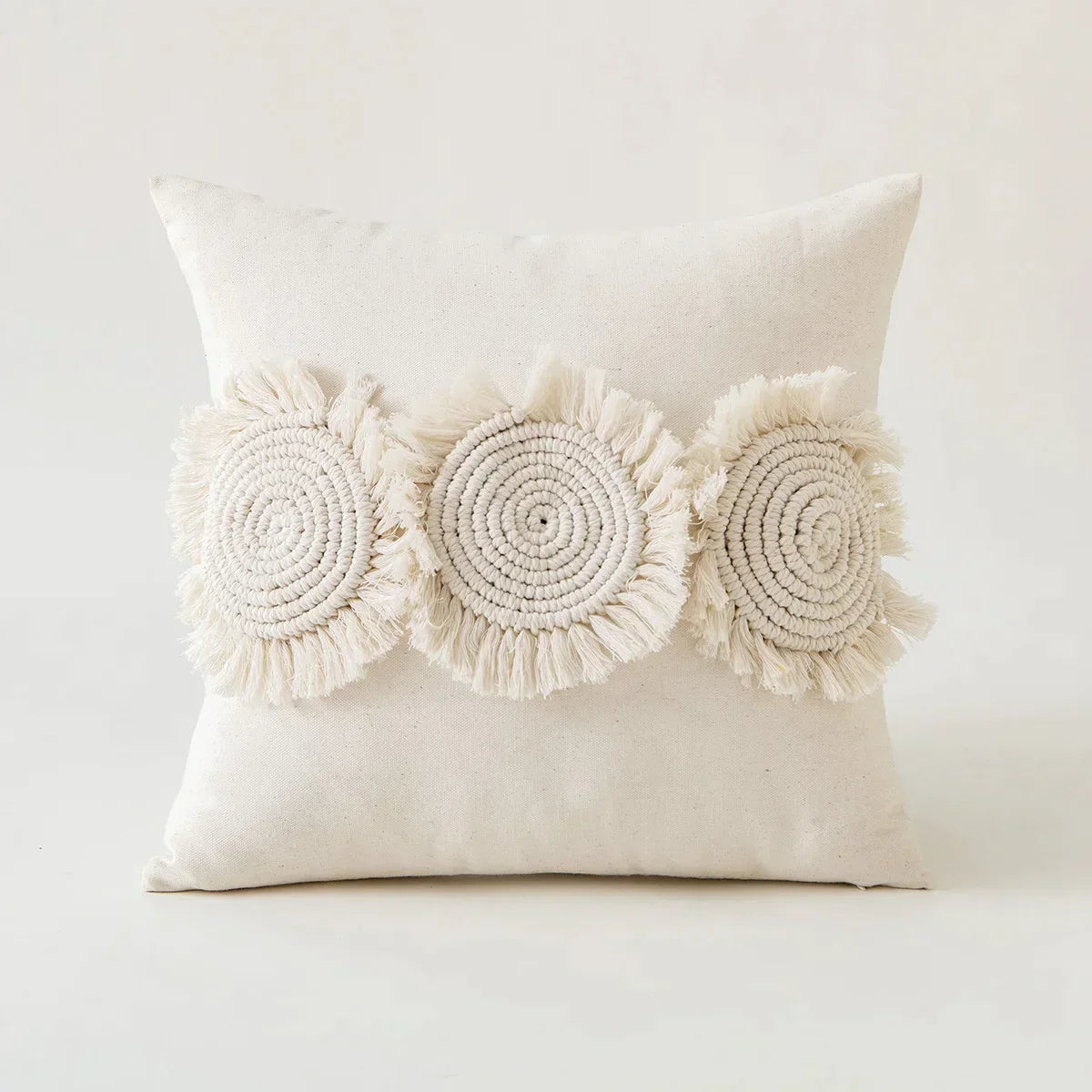 DecorBites™ Ivory Pompom Tassel Pillow Cover 45x45cm/30x50cm Home Decor Sofa Seasonable