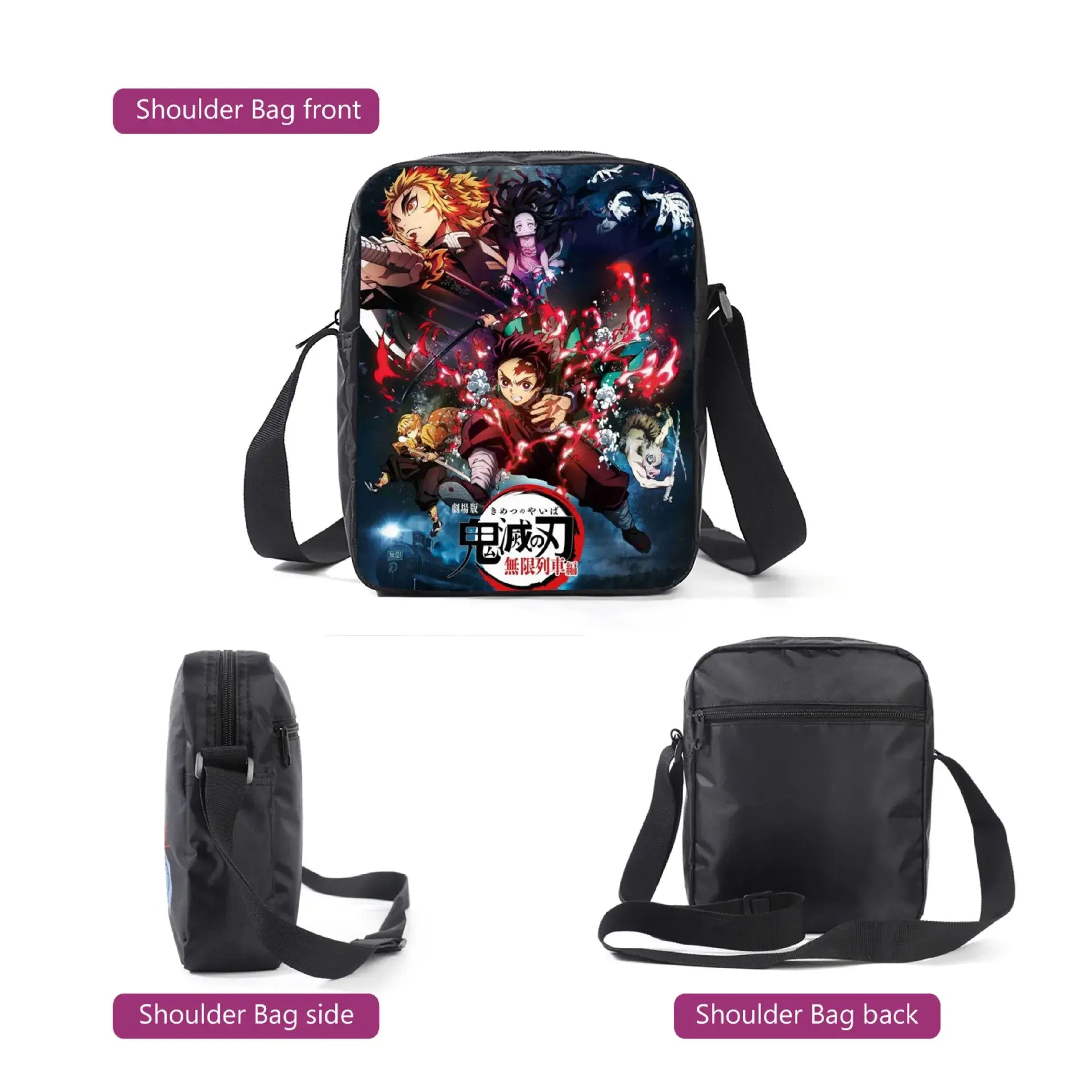 Demon Slayer Backpack: Nezuko 3-Piece Schoolbag Set