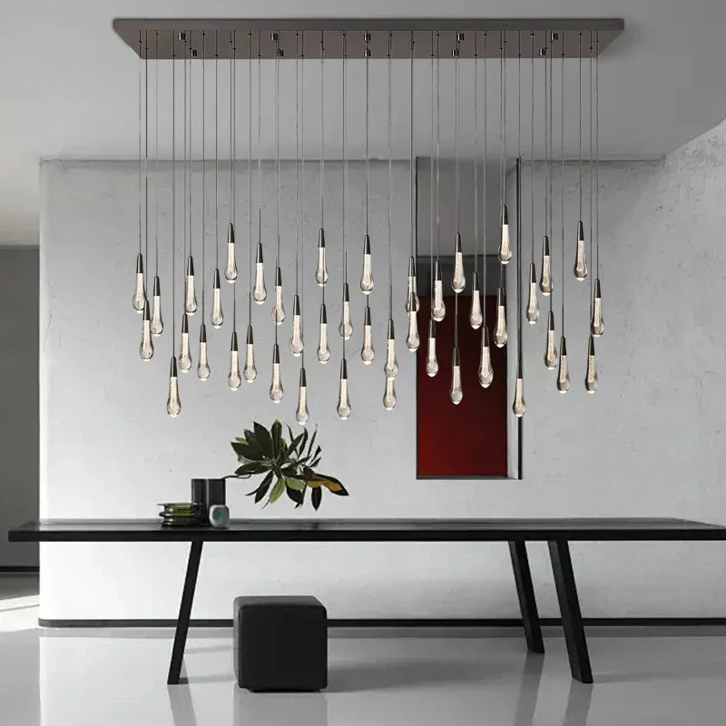 DecorBites™ Crystal Water-drop Ceiling Chandelier: Elegant Dining Table Lighting Fixture