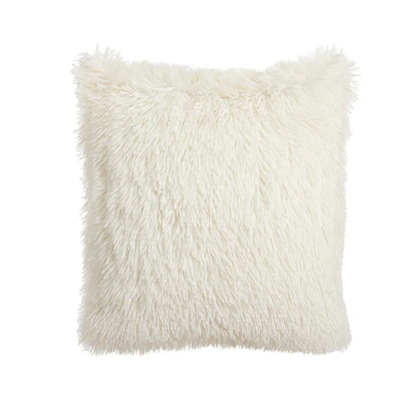 DecorBites™ Beige Tufted Fringed Cushion Cover Cotton Linen Tassel Crochet Pillow Cover