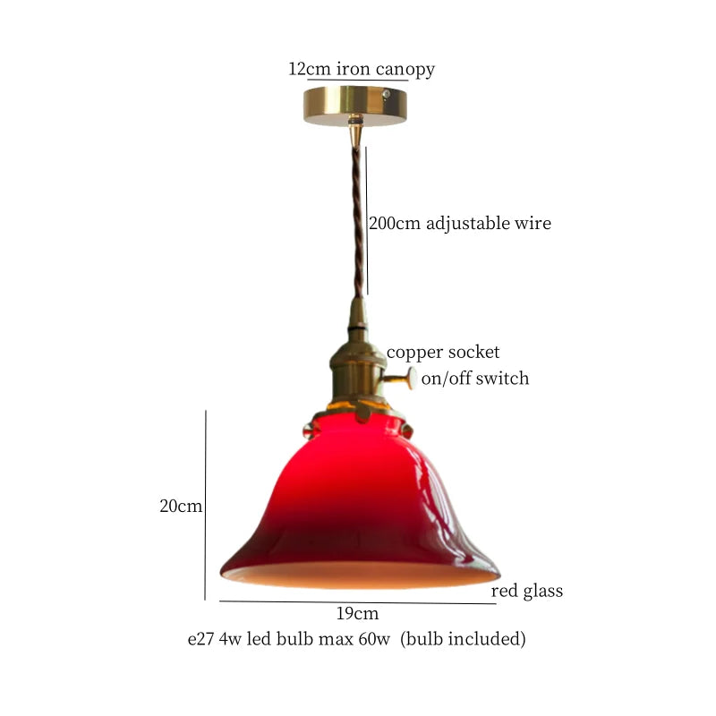 DecorBites™ Green Glass LED Pendant Light for Home Decor and Cafe Lighting