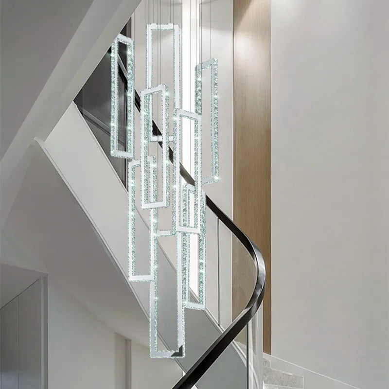 DecorBites™ Crystal LED Pendant Light Luxury Stairs Lustre Modern Lighting Fixture