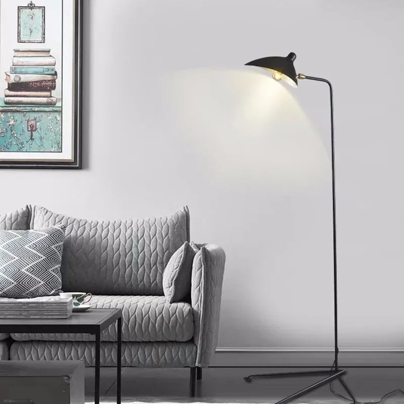 DecorBites™ Adjustable Arm Floor Lamp: Japanese Ceiling Light for Industrial Loft Decor