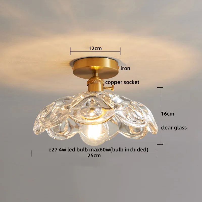 DecorBites™ Glass Copper LED Ceiling Light - Simple Art Decorative Chandelier