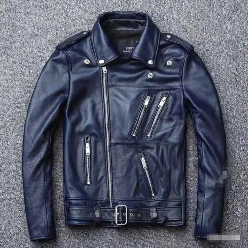 Unisex Oversized Button-down PU Leather Coat with Multiple Zippers Polo Jacket, with Many Zippers