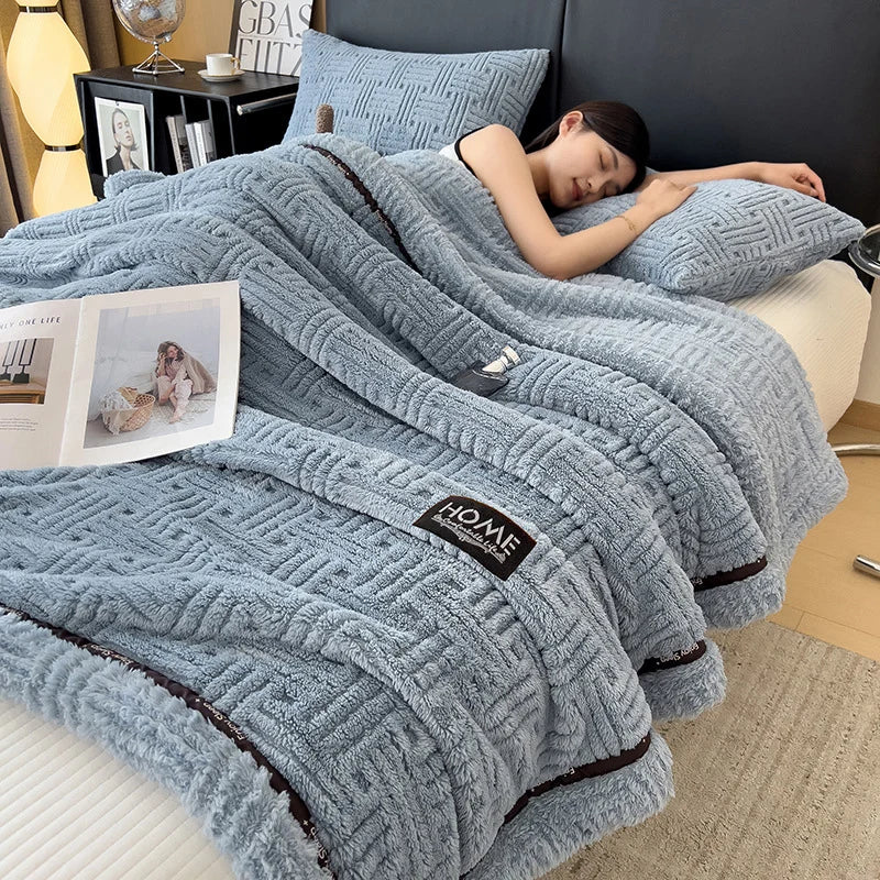 DecorBites™ Double-Layer Luxury Coral Fleece Winter Blanket