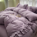 DecorBites™ Korean Princess Ruffles Bedding Set - Soft Microfiber, Duvet Cover Pillowcases - All Sizes