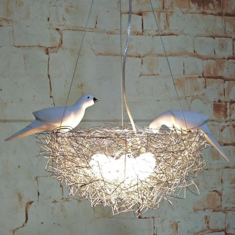 DecorBites™ Bird's Nest Pendant Lights Gold Silver Aluminum Wire Nordic Art E27 Restaurant Bedroom