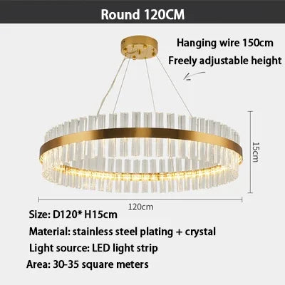 DecorBites™ Crystal Ring Chandelier LED Pendant Light Fixture
