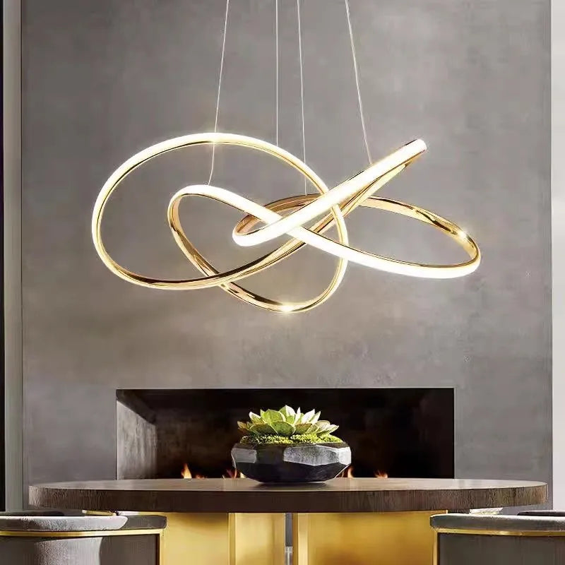 DecorBites™ Gold Ring Chandeliers for Modern Dining Room Luxury Bedroom Lighting