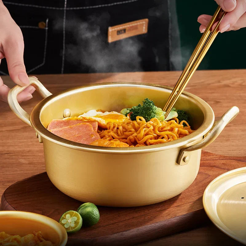 DecorBites™ Korean Ramen Cooking Pot Double Ear Soup Pot - Gas Stove Compatible, Home Kitchen
