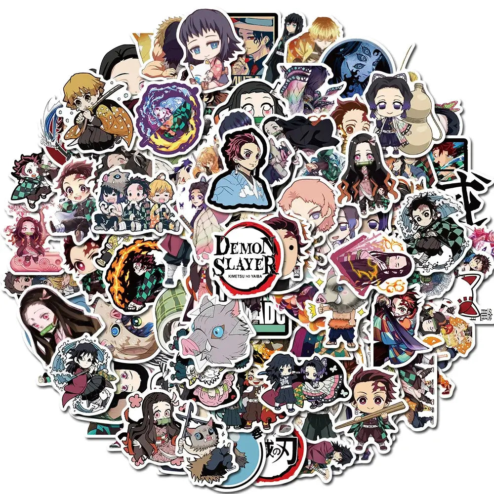 Demon Slayer Stickers: 50-200pcs Waterproof Anime Decals