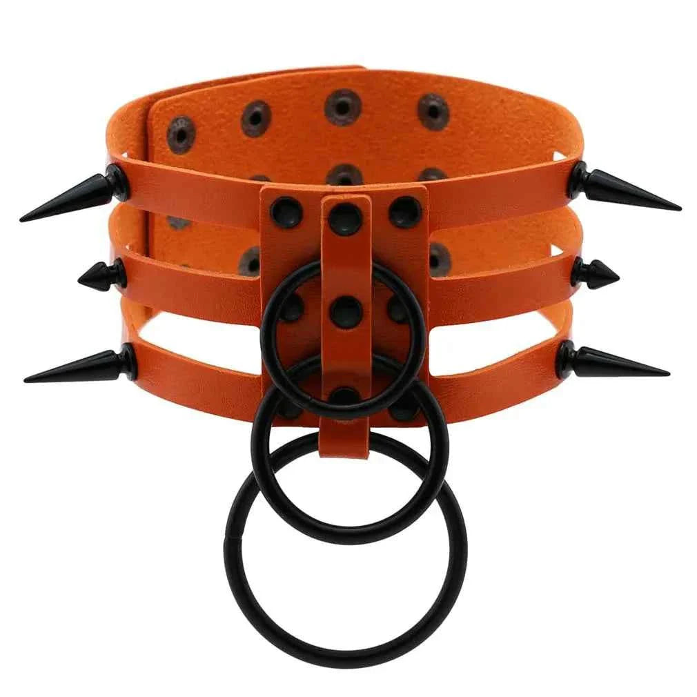 Rivet Leather Bondage Choker Accessories