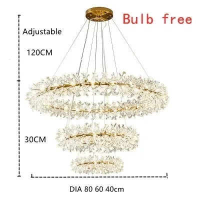 DecorBites™ Crystal LED Chandelier for Home Decor – Modern Hanging Lamp