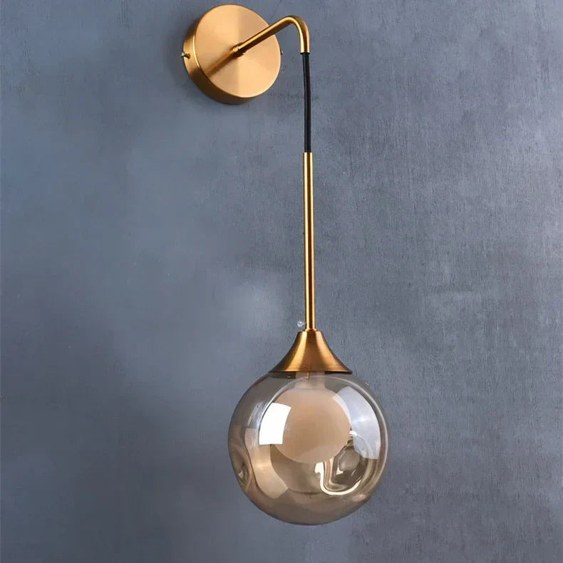DecorBites™ Glass Ball Gold Wall Lamp Modern Sconce Nordic Light Fixture for Living Bedroom