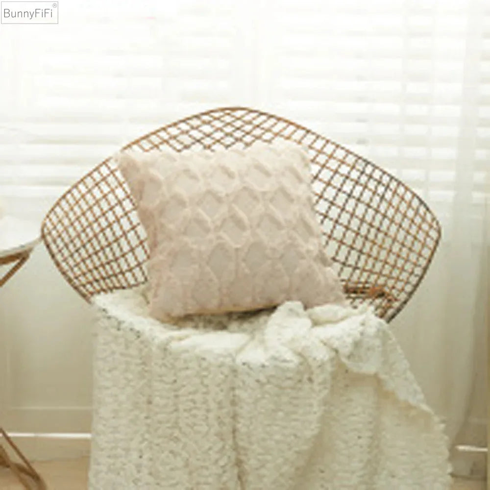 DecorBites™ Embroidered Diamond Cushion Cover for Modern Living Room Decor