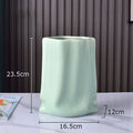 DecorBites™ Gold Plated Pleated Texture Ceramic Vase for Desk Decor and Flower Arrangements