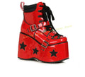 Green Spaced Out Platform Boots Round Patchwork Women Cyberpunk