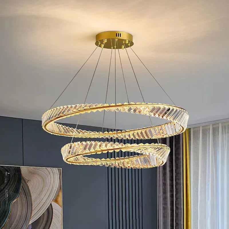 DecorBites™ Crystal Stainless Steel Ceiling Pendant Light for Luxurious Living