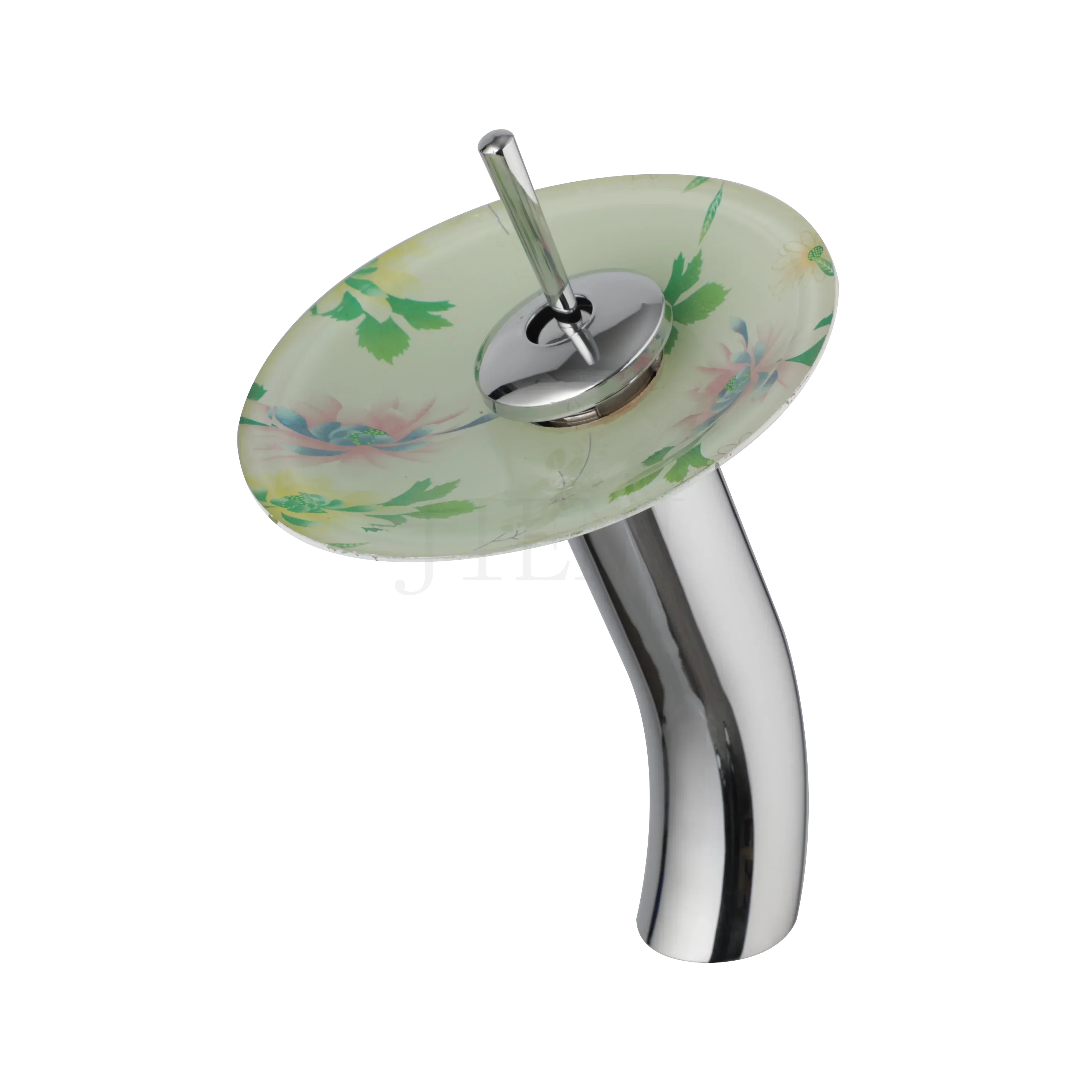 DecorBites™ Glass Rocker Handle Basin Faucet, Waterfall Mixer Taps, Chrome Finish