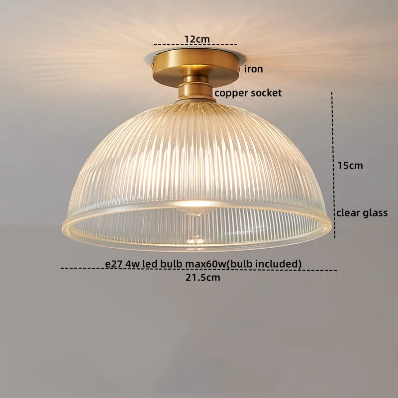 DecorBites™ Glass Copper LED Ceiling Light - Simple Art Decorative Chandelier