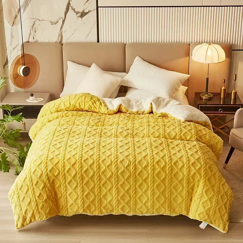 DecorBites™ Cozy Cashmere Blanket Duvet Cover - Soft Warm Fleece Quilt Cover for Beds