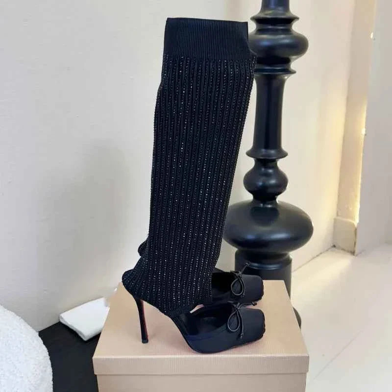 Sexy rhinestone Heels Elastic with sleeves New Arrivals