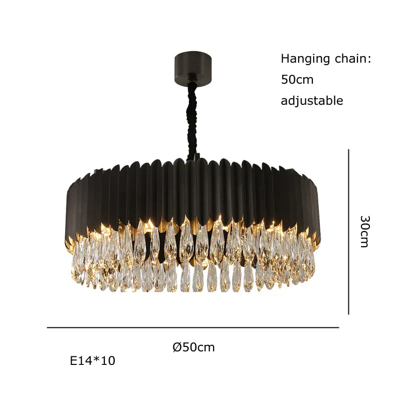 DecorBites™ Crystal Water Droplet Pendant Lights: Elegant LED Dimmable Lamps for Dining Room Foyer