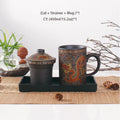 DecorBites™ Dragon Purple Clay Tea Mug with Lid Strainer, Handmade Yixing Teacup