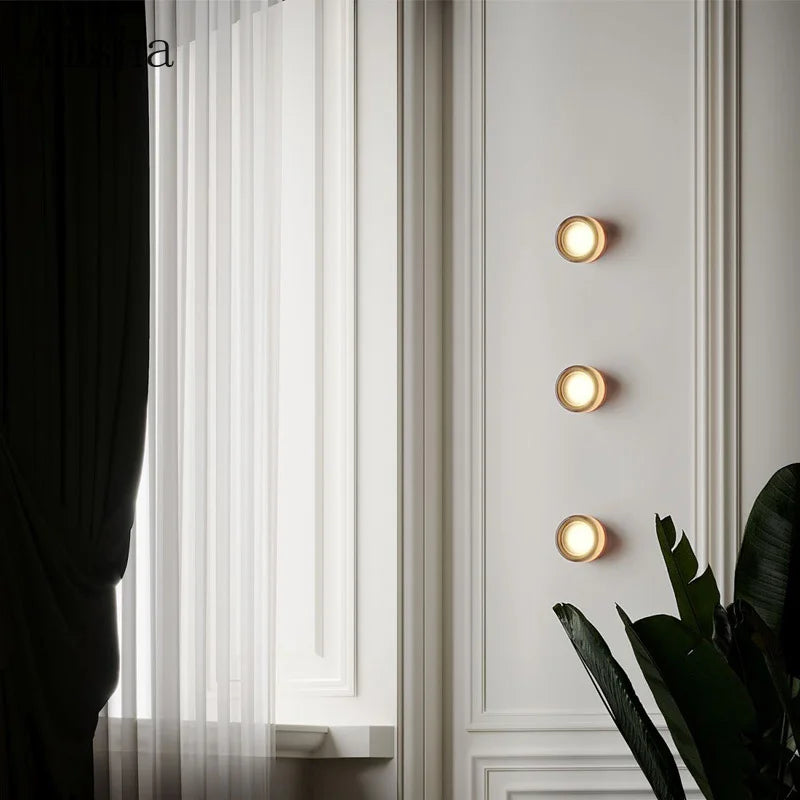 Modern amber & frosted acrylic sconce led wall lamp living room