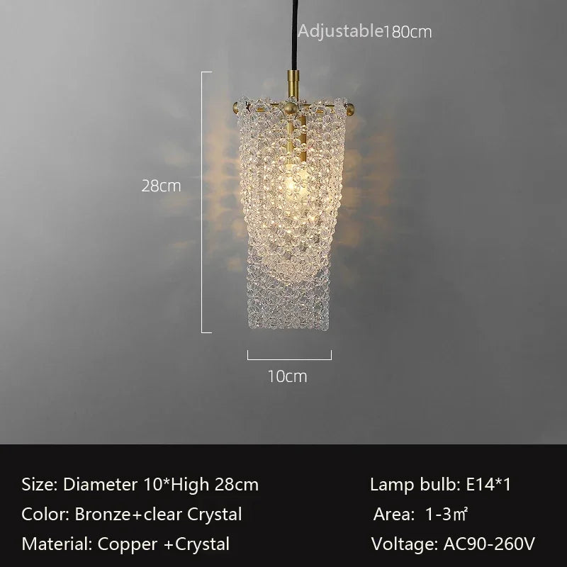 DecorBites™ Crystal Tassel Bedside Pendant Lamp: Luxury Bedroom & Restaurant Lighting