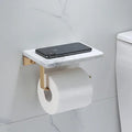 DecorBites™ Gold Marble Toilet Paper Holder Tissue Box Stand Wall Mount Bathroom Rack