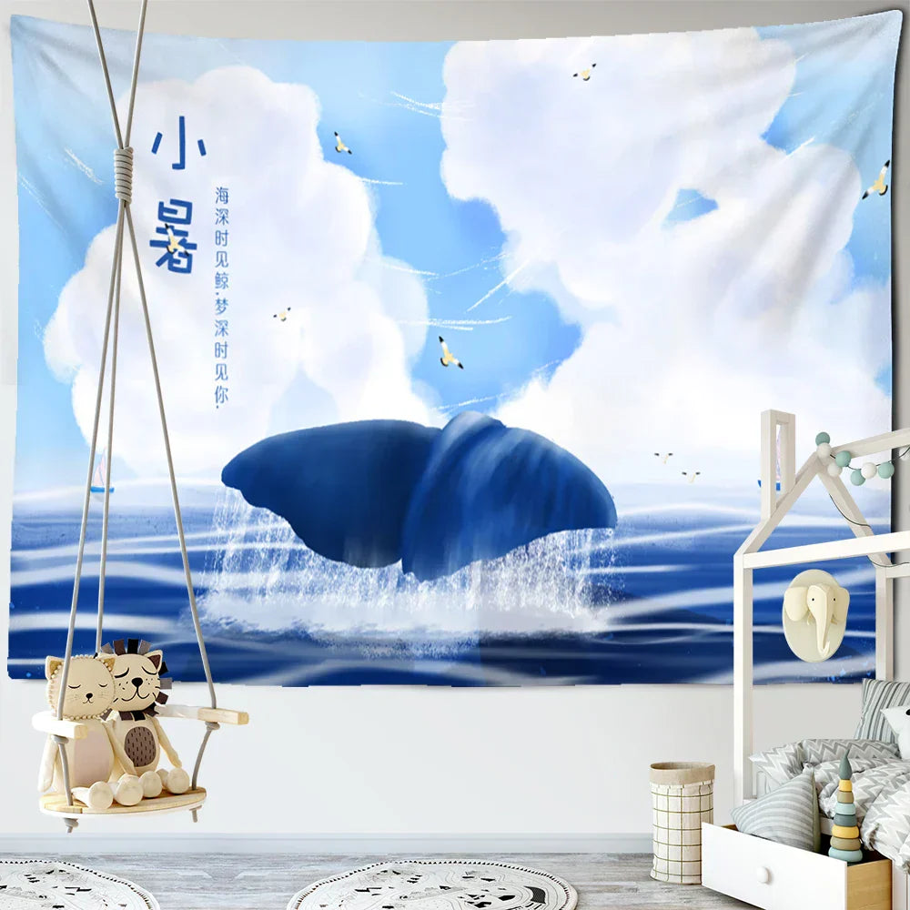 DecorBites™ Dream Whale Tapestry Wall Hanging for Kids Room and Home Decor