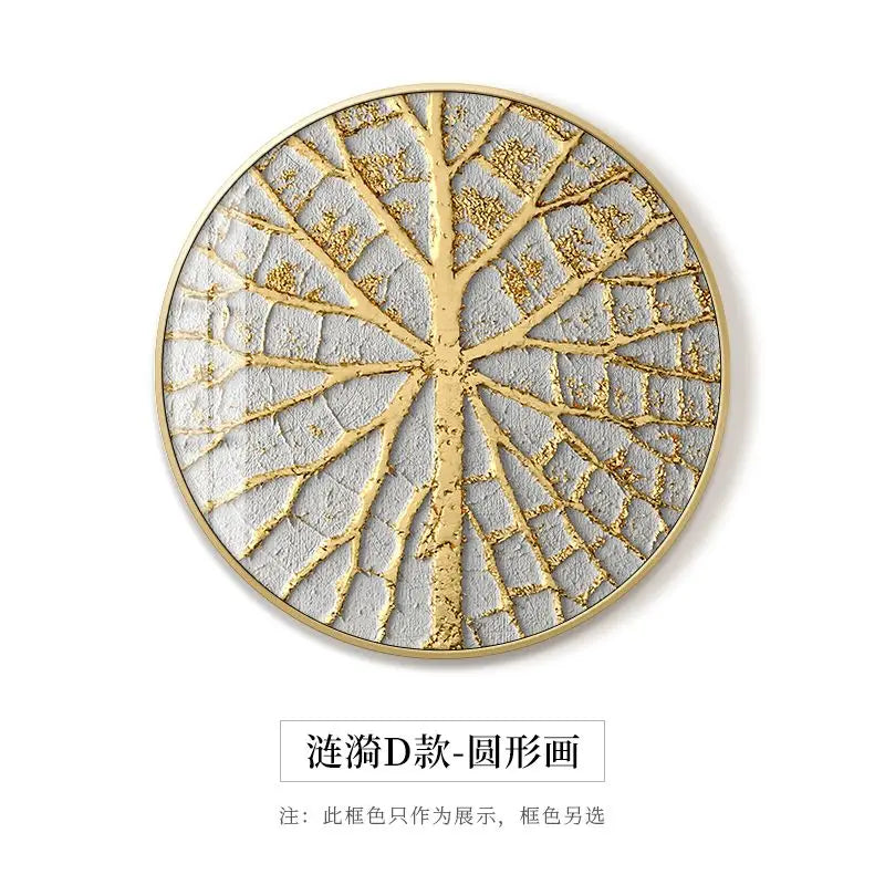 DecorBites™ Gold Foil Abstract Decorative Painting for Luxury Dining Spaces