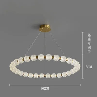 DecorBites™ Elegant Pearl Necklace LED Ceiling Chandelier for Living Room and Bedroom