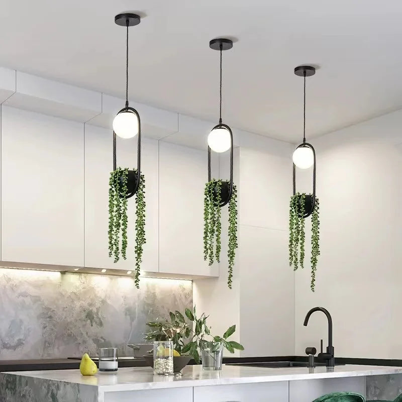 DecorBites™ Black Flower Pot Pendant Lights for Home Decor, Dining, Bar & Restaurant Lighting