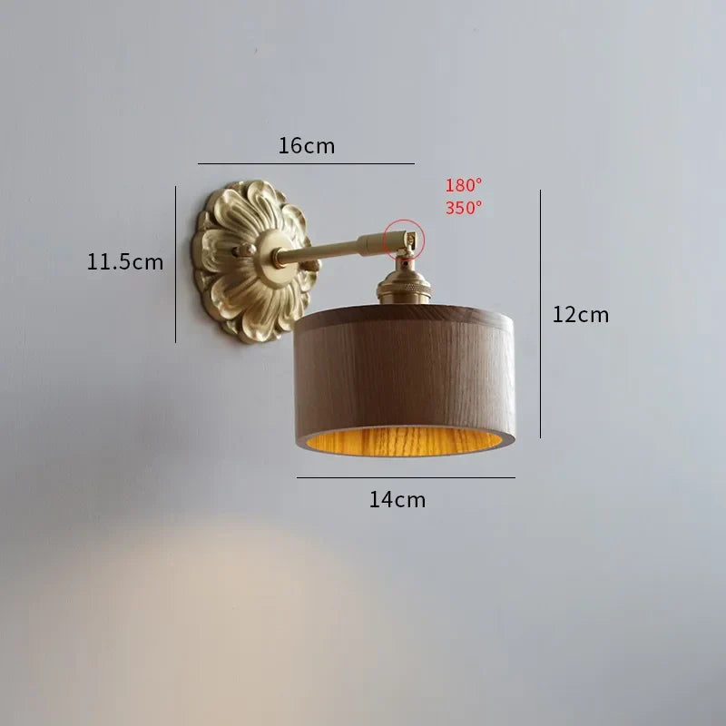 DecorBites™ Green Glass LED Wall Lamp with Copper Base for Bedroom Living Room