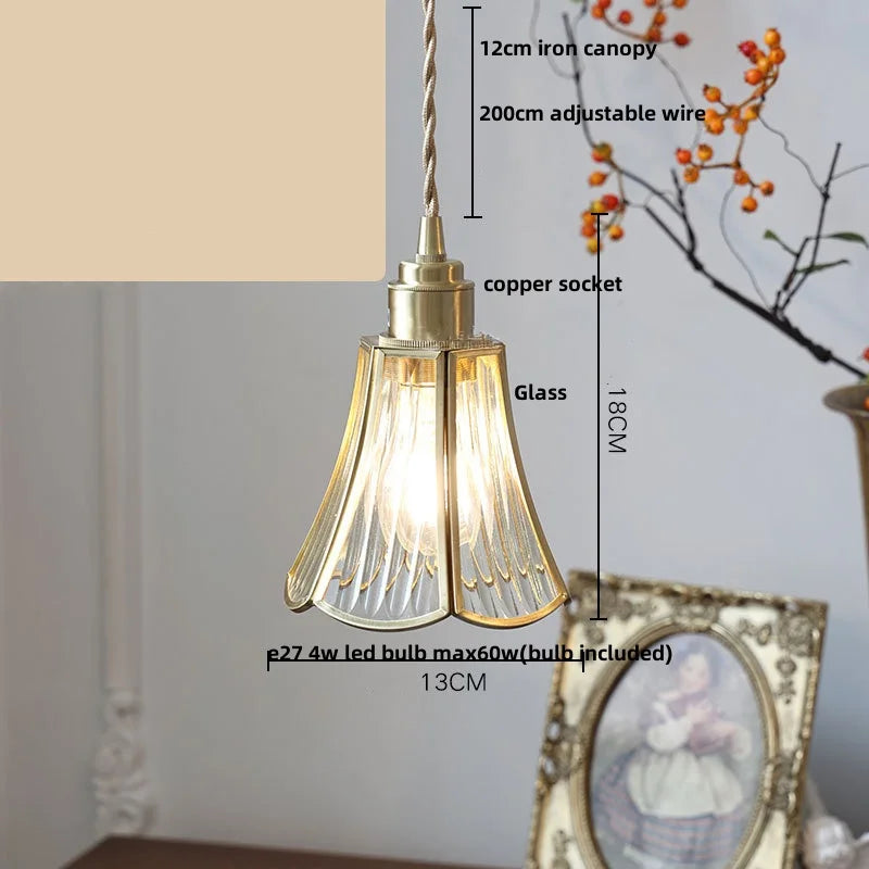 DecorBites™ Cube Glass LED Pendant Light: Modern Copper Hanging Lamp for Bedroom, Restaurant, Hallway