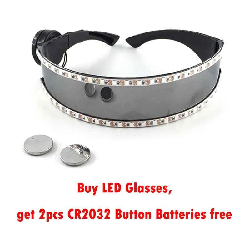 Cyberpunk Futuristic Luminous Rave Goggles LED glowing glasses Accessories