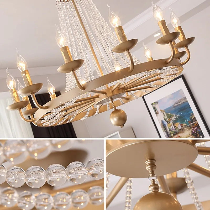 DecorBites™ Country Candle Crystal Chandelier for Home Decoration