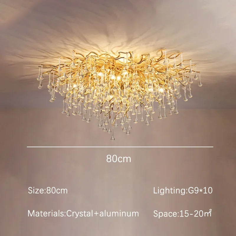 DecorBites™ Gloss Light Luxury Crystal Ceiling Chandelier for Living Room & Dining Room