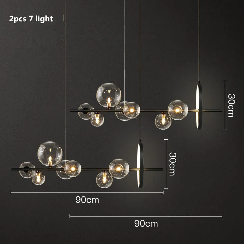 DecorBites™ Glass Ball G9 LED Chandelier: Modern Minimalist Nordic Design