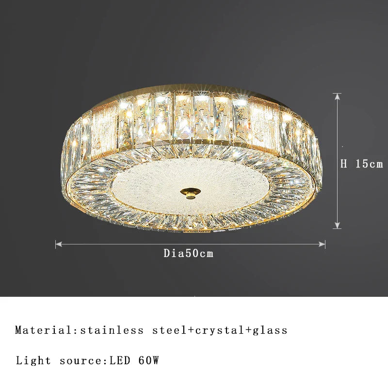 DecorBites™ Gold Glass LED Ceiling Light Fixture Stainless Steel Lamps