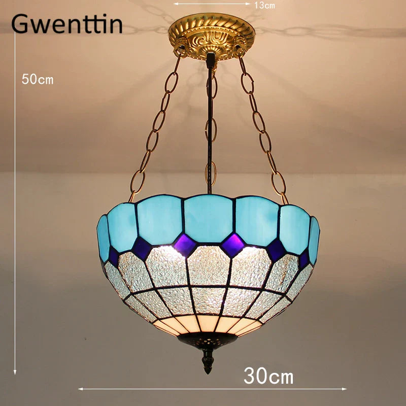 DecorBites™ Diamond Square Stained Glass Pendant Light for Home Decor and Lighting