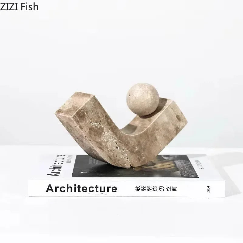 DecorBites™ Geometric Stone Ornaments Desk Decoration Modern Artwork Statue Room Decor