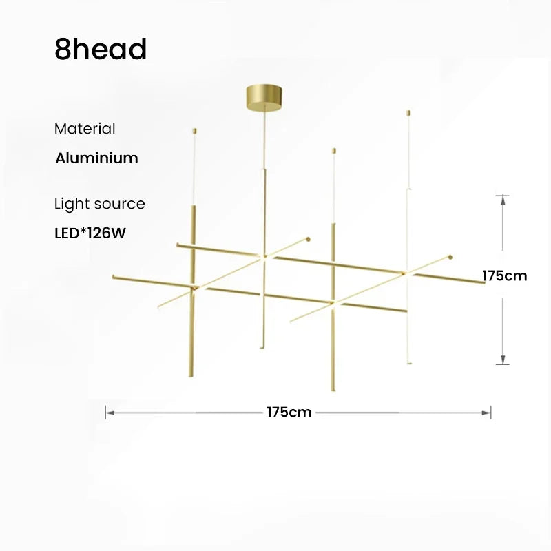 DecorBites™ LED Linear Ceiling Chandelier Italian Designer Luxury Dining Room Chandelier