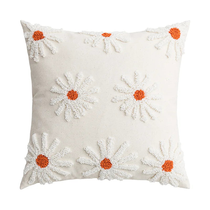 DecorBites™ Ivory Tufted Cushion Cover for Home Decor, Living Room, Sofa, Bedroom