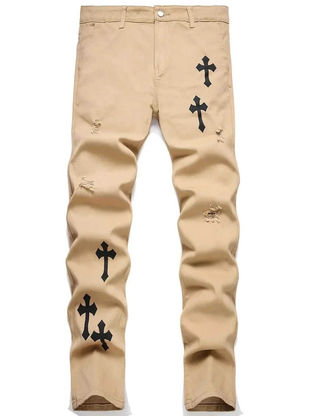 Men's Cross Print Pattern Pants