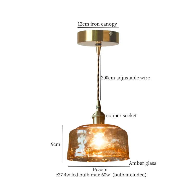 DecorBites™ Cracked Glass LED Pendant Light for Cafe Bar Kitchen Living Room