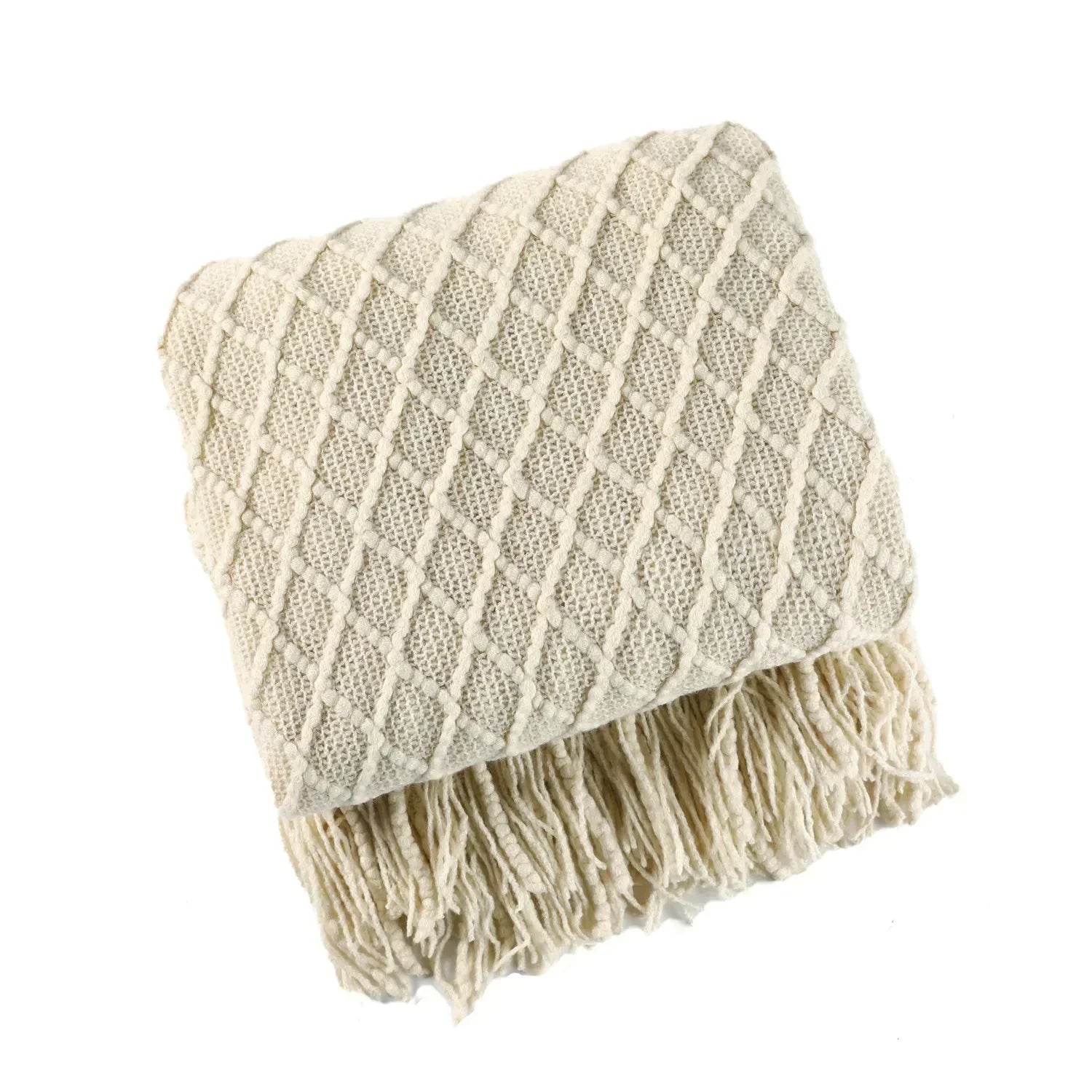 DecorBites™ Knitted Pineapple Grid Throw Blanket - Nordic Sofa Blanket for Home Decor
